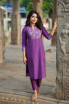 IMD - Pravya Wine Kurti Set (Set of 2)