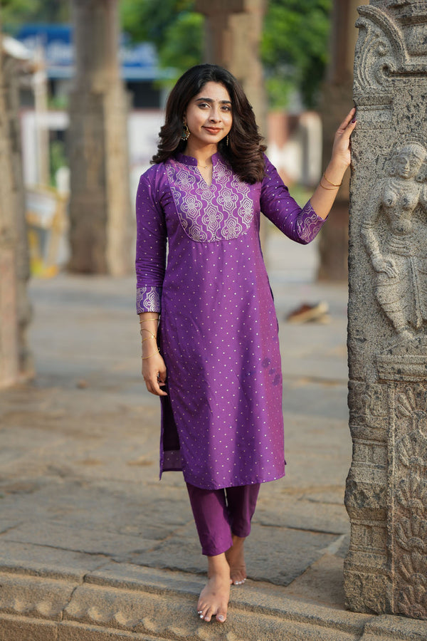 IMD - Pravya Wine Kurti Set (Set of 2)