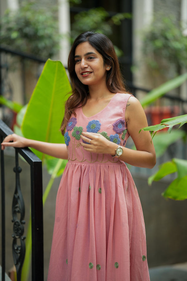 Ivana Pastel Pink Midi Dress