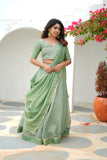 Anupama Mint Green Crop top & Skirt