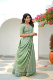 Anupama Mint Green Crop top & Skirt