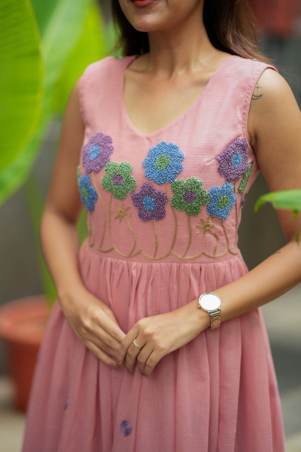 Ivana Pastel Pink Midi Dress