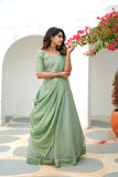 Anupama Mint Green Crop top & Skirt