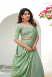 Anupama Mint Green Crop top & Skirt