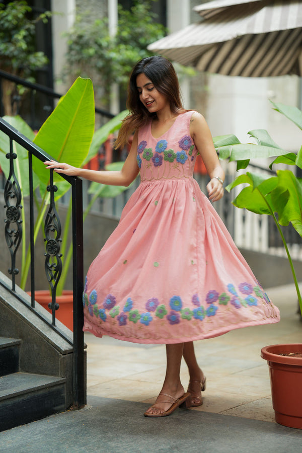 Ivana Pastel Pink Midi Dress