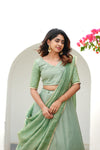 Anupama Mint Green Crop top & Skirt