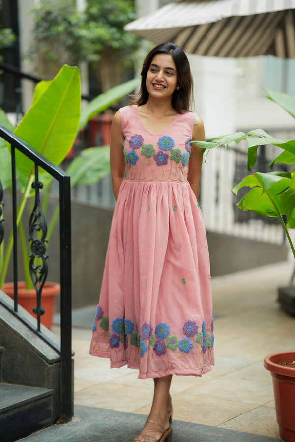 Ivana Pastel Pink Midi Dress
