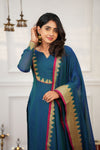 Gautami Teal Kurti Set (Set of 3)