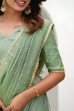 Anupama Mint Green Crop top & Skirt