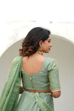 Anupama Mint Green Crop top & Skirt