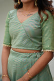 Anupama Mint Green Crop top & Skirt