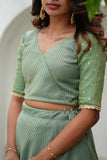 Anupama Mint Green Crop top & Skirt