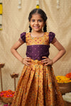 Agalvili Wine & Yellow Lehenga Mini (Set of 2)