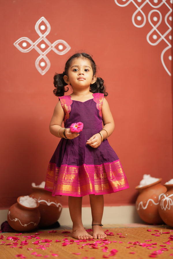 Tamizh Violet Frock Mini