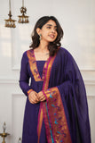 Brindha purple kurta (Set of 2)