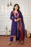 Brindha purple kurta (Set of 2)