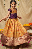 Agalvili Wine & Yellow Lehenga Mini (Set of 2)