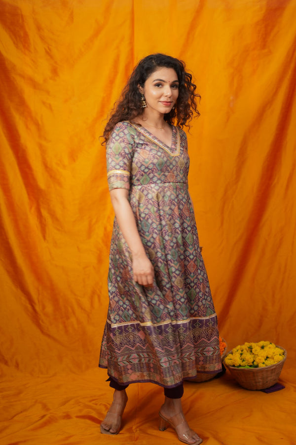 Nivriti Woven Multi-Coloured Anarkali Kurta Set