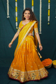 Maithiri Yellow Half Saree Set