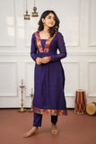 Brindha purple kurta (Set of 2)