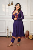 Brindha purple kurta (Set of 2)