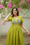 Ivana Olive Green Midi Dress