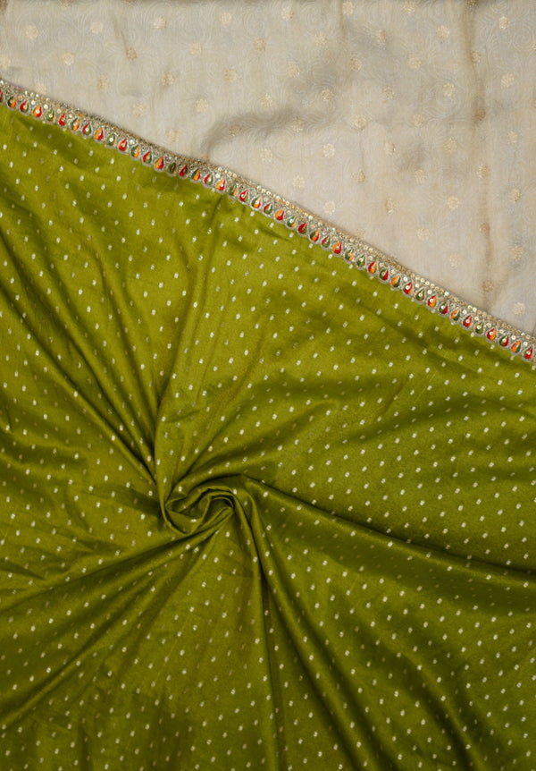 Chinmayi Ivory with Green Kurti (Set of 2)