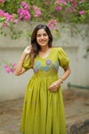 Ivana Olive Green Midi Dress