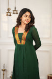 Brindha Green kurta set (Set of 3)