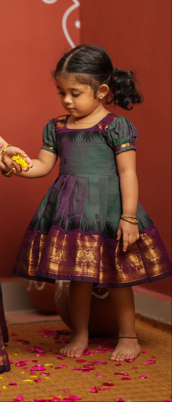 Madhuri Peacock Green frock mini