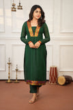 Brindha Green kurta set (Set of 3)