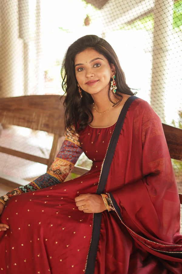 Aparna Maroon Dress