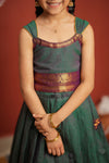 Madhuri Peacock Green Lehenga Mini (Set of 2)