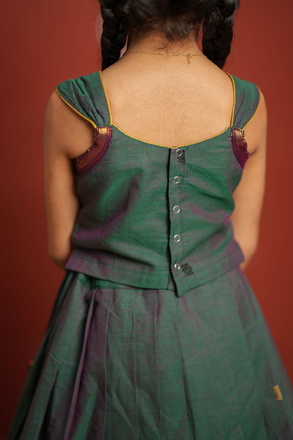 Madhuri Peacock Green Kurti with Lehenga Mom & Me