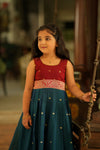 Kalyani Teal Narayanpet Frock Mini