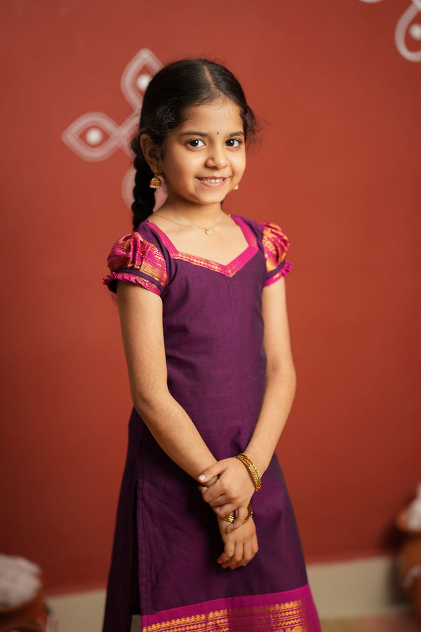 Tamizh Violet Kurti set Mini (Set of 2)