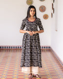 Black Fish Print Kurta (PR)