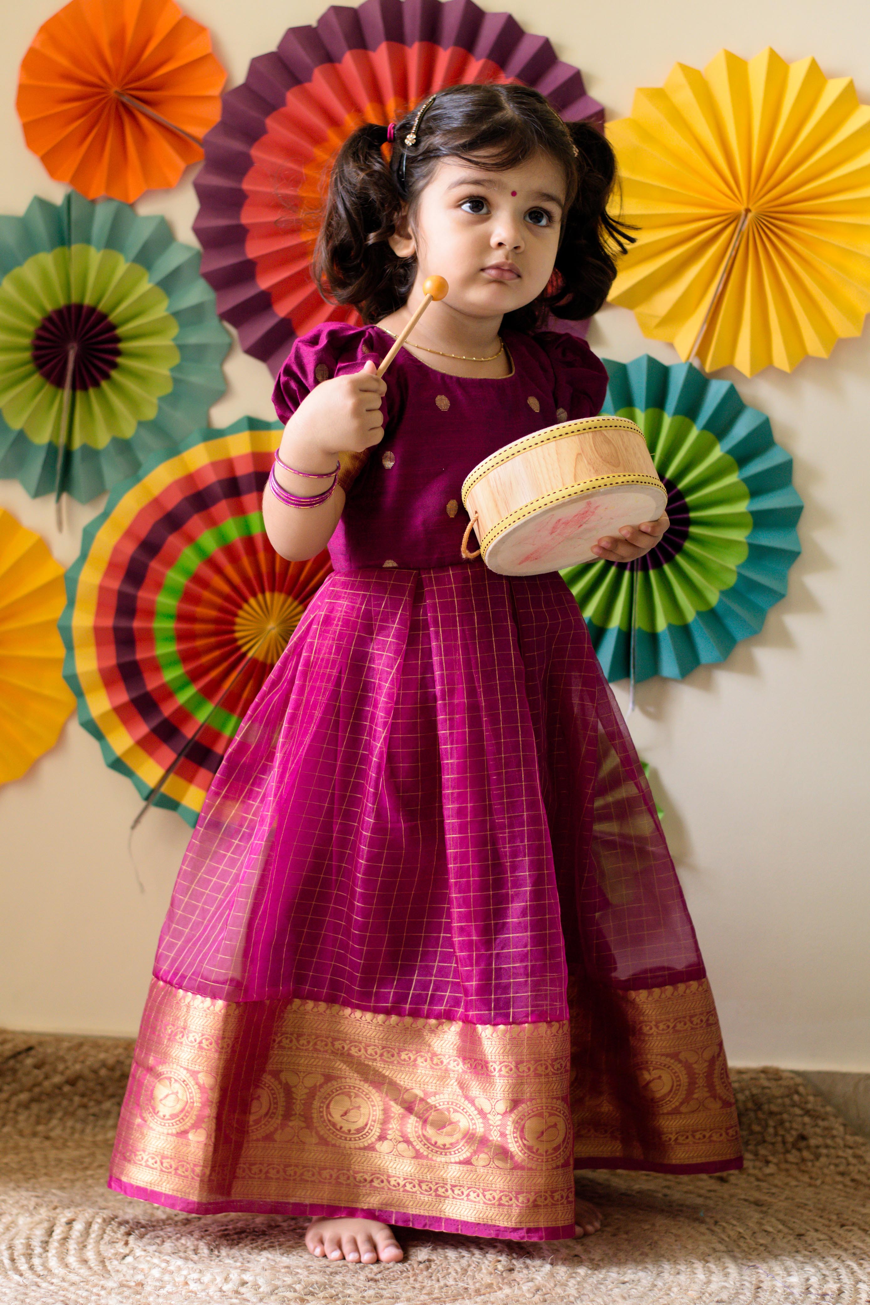 Designer Clothes for Kids: Girl's Cute Pink Frocks from Ekanta