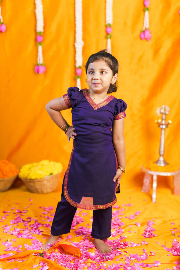 Sreeja Violet Croptop Salwar Mom & Me Set