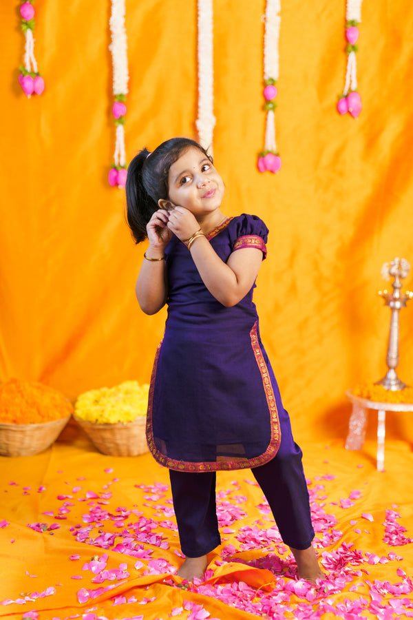 Sreeja Violet Croptop Salwar Mom & Me Set