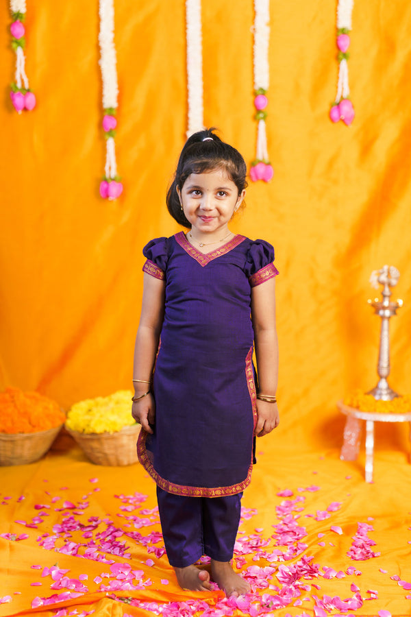 Sreeja Violet Croptop Salwar Mom & Me Set
