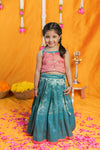 IMD - Aaradhya Pink with Blue Lehenga Mini (Set of 2)