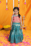 Aaradhya Pink with Blue Lehenga Mini (Set of 2)
