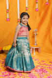 Aaradhya Pink with Blue Lehenga Mini (Set of 2)