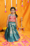 Aaradhya Pink with Blue Lehenga Mini (Set of 2)