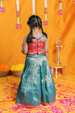 Aaradhya Pink with Blue Lehenga Mini (Set of 2)