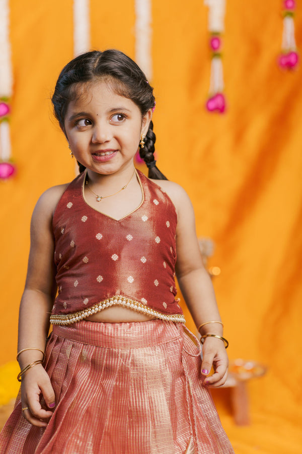 Gargi Peach Lehenga Mini (Set of 2)