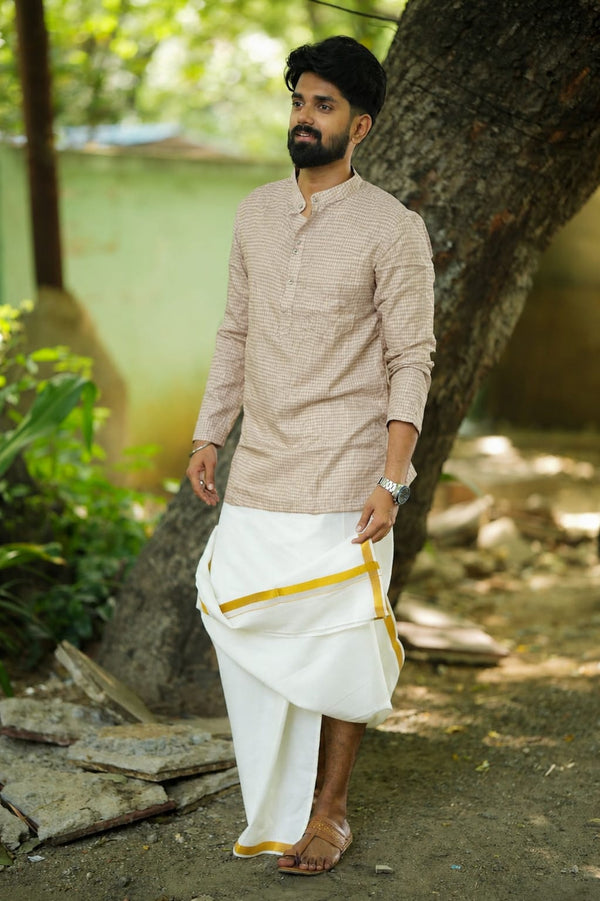 Yuvan Ivory Checks Shirt