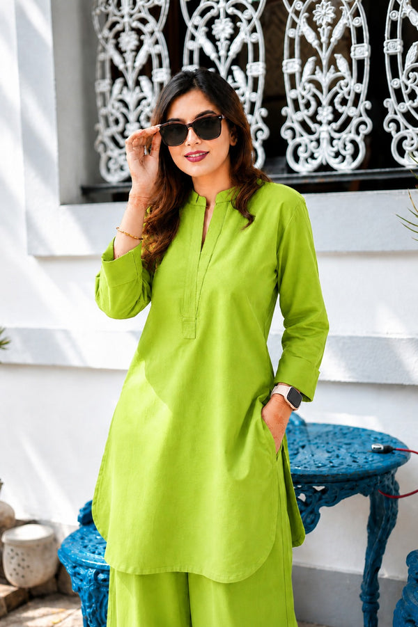 Malina Lemon Green Co-Ord (Set of 2)