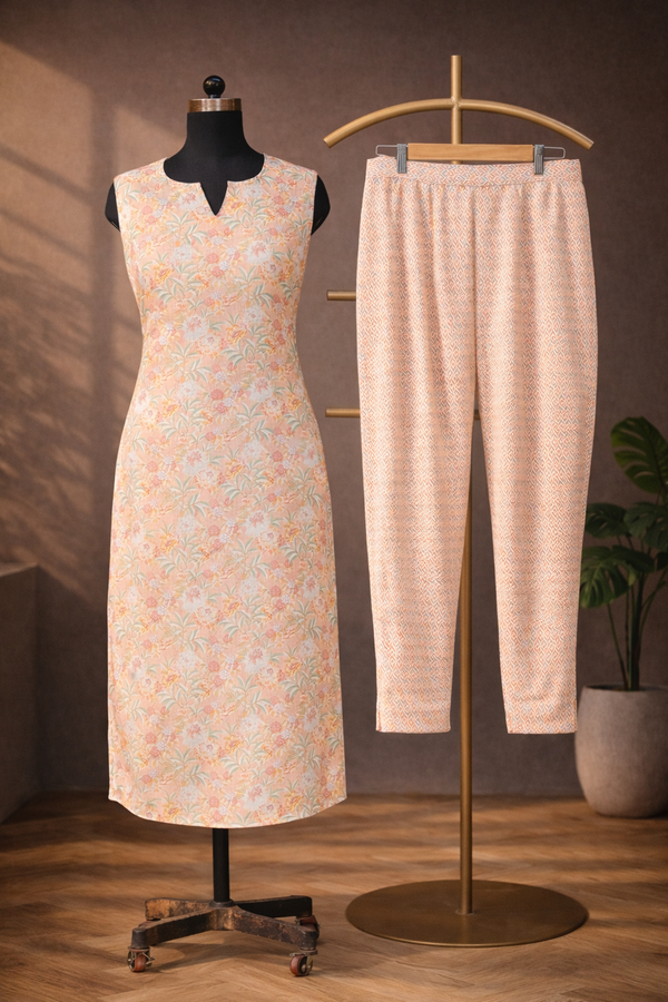 Anika Peach Kurti set